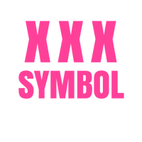 the xxx symbol in pink on a black background